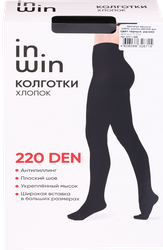 Колготки женские INWIN 220 den, черные 3, cotton, Арт. ХЛ11-305, фото