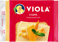 Сыр плавленый VIOLA Четыре сыра, ломтики, без змж, 140г, фотография