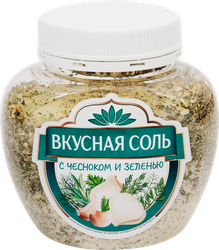 Соль ВКУСНАЯ СОЛЬ с чесноком и зеленью, 400г, картинка