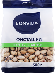 Фисташки BONVIDA жареные соленые, 500г, картинка