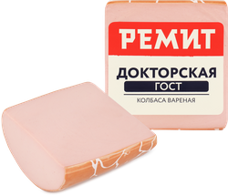 Колбаса вареная РЕМИТ Докторская ГОСТ, 400г, детальное фото
