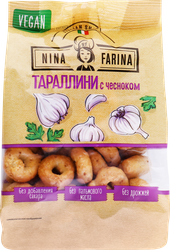 Тараллини NINA FARINA с чесноком, 180г, вид
