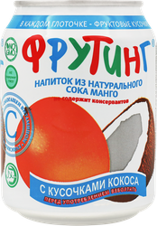 Напиток FRUITING из сока манго с кусочками кокоса негазированный, 0.238л, детальное фото