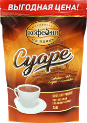 Кофе растворимый МОСКОВСКАЯ КОФЕЙНЯ НА ПАЯХЪ Суаре натуральный сублимированный, 230г, крупный план