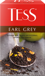 Чай черный TESS Эрл Грей байховый с ароматом бергамота, листовой, 200г, детальное фото