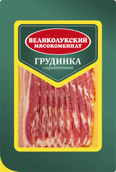 Грудинка сырокопченая МК ВЕЛИКОЛУКСКИЙ категория Б, нарезка, 150г, вид