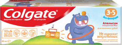 Зубная паста детская COLGATE Kids со вкусом апельсина, защита от кариеса без фтора, 3–5 лет, 60мл, крупный план