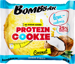 Печенье низкокалорийное протеиновое BOMBBAR Кокос, 40г, фото