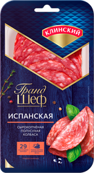 Колбаса сырокопченая КЛИНСКИЙ Испанская полусухая, нарезка, 85г, картинка