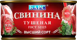 Свинина тушеная БАРС высший сорт, 325г, детальное фото