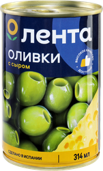 Оливки с сыром ЛЕНТА зеленые, 314мл, изображение
