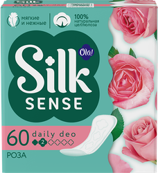 Прокладки ежедневные OLA! Silk Sense Daily Deo Бархатная роза, 60шт, крупный план