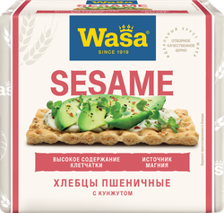 Хлебцы пшеничные WASA с посыпкой из жареного кунжута, 200 г, картинка