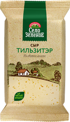 Сыр СЕЛО ЗЕЛЕНОЕ Тильзитер 50%, без змж, 200г, крупный план