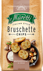 Сухарики пшеничные MARETTI Bruschette со вкусом Грибы со сметаной, 70г, фотография