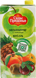 Сок САДЫ ПРИДОНЬЯ Мультифруктовый с мякотью восстановленный, 2л, вид