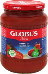 Томаты GLOBUS в томатном соке с базиликом, 720мл
