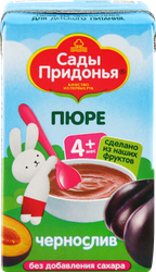 Пюре фруктовое САДЫ ПРИДОНЬЯ Чернослив, с 4 месяцев, 125г, фото