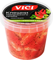 Клешни маленького краба маринованные копченые VICI с пряностями (имитация), 360г, картинка