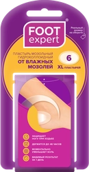 Пластыри FOOT EXPERT гидроколлоидные от влажных мозолей 3,7х5,5см, 6шт