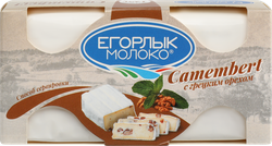 Сыр ЕГОРЛЫК МОЛОКО Камамбер c грецким орехом 50%, без змж, 125г, крупный план