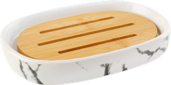 Мыльница HOMECLUB Mineral, доломит, бамбук Арт. LK2072704, картинка