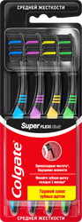 Зубная щетка COLGATE Super Flexi Black, средней жесткости, 4шт, фото