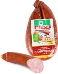 Колбаса полукопченая ВЕЛКОМ Краковская, 360г, детальное фото