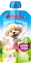 Пюре фруктовое НЕПОСЕДА Яблоко и груша, с 5 месяцев, 210г, вид