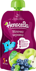 Пюре фруктово-ягодный НЕПОСЕДА Яблоко и черника, с 5 месяцев, 90г, вид