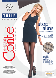 Колготки женские CONTE Tulle, 30 den nero 4, Арт. 17С-105СП, крупный план