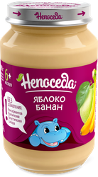 Пюре фруктовое НЕПОСЕДА Яблоко и банан, с 6 месяцев, 185г, фото