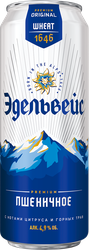 Напиток пивной EDELWEISS Wheat beer нефильтрованный пастеризованный осветленный, 4,9%, ж/б, 0.43л, фото