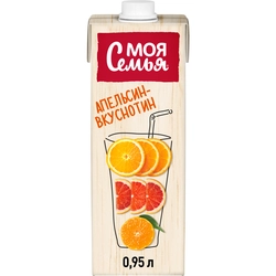 Напиток сокосодержащий МОЯ СЕМЬЯ Апельсин-Вкуснотин, 0.95л