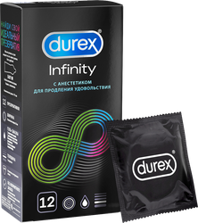 Презервативы DUREX Infinity гладкие с анестетиком, 12шт, фотография