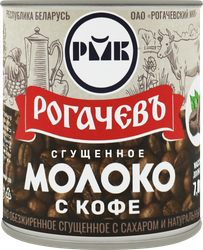 Молоко сгущенное РОГАЧЕВЪ с натуральным кофе 7%, без змж, 380г, фото