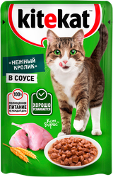 Корм консервированный для кошек Kitekat Кролик в соусе, 85г, изображение