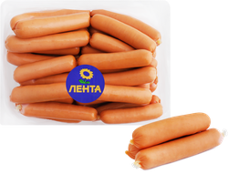 Сосиски ЛЕНТА Выбор Экспертов Венские, весовые, детальное фото