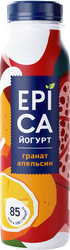 Йогурт питьевой EPICA с гранатом и апельсином 2,5%, без змж, 260г, фотография