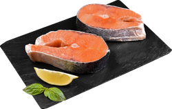 Лосось Атлантический замороженный стейк ЛЕНТА FRESH, весовой, вид