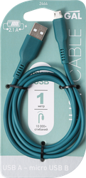 Кабель GAL 2444/5343/2944/1021/6401, цвет в ассортименте, USB-micro 2A, 1м, изображение