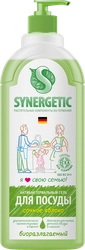 Средство для мытья посуды и детских игрушек SYNERGETIC биоразлагаемое с ароматом яблока, 1л
