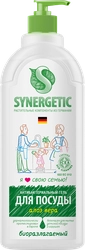 Средство для мытья посуды и детских игрушек SYNERGETIC биоразлагаемое с ароматом алоэ, 1л