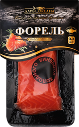 Форель холодного копчения ДАРЫ ОКЕАНА филе-кусок на коже, 150г, картинка