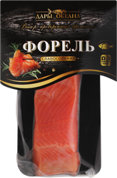 Форель слабосоленая ДАРЫ ОКЕАНА филе-кусок с кожей, 150г, детальное фото