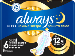 Прокладки ALWAYS Ultra Secure Night Plus Duo, 5шт, картинка