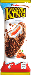 Вафля KINDER Maxi King с молочно-карамельной начинкой в молочном шоколаде с дроблеными лесными орехами, 35г, детальное фото
