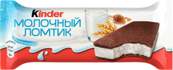 Пирожное бисквитное KINDER Молочный ломтик с молочной начинкой, 28г, детальное фото
