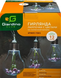 Гирлянда садовая на солнечной батарее GIARDINO CLUB 2м, лампочки с цветами 10хLED, Арт. 773815