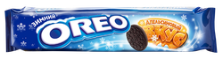 Печенье OREO с какао и начинкой с апельсиновым вкусом, 95г, крупный план